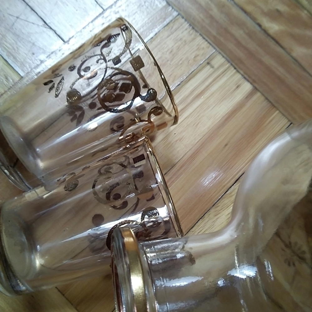 Glass decanter plated whit gold​​​​​​​​​​​​​​ - Picture 6 of 7